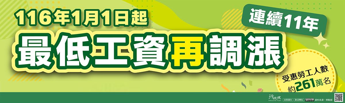 連續11年調升最低工資