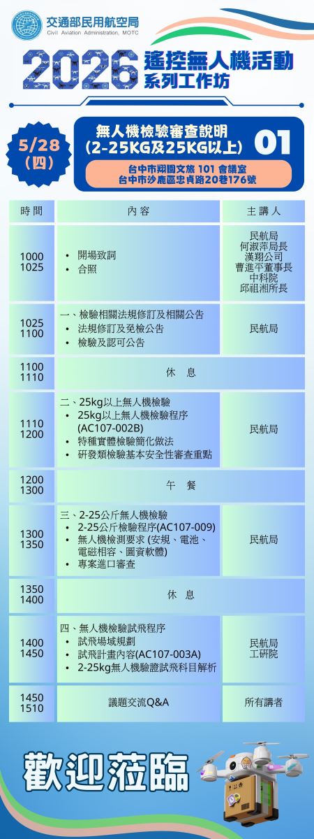 115年無人機工作坊第1場議程