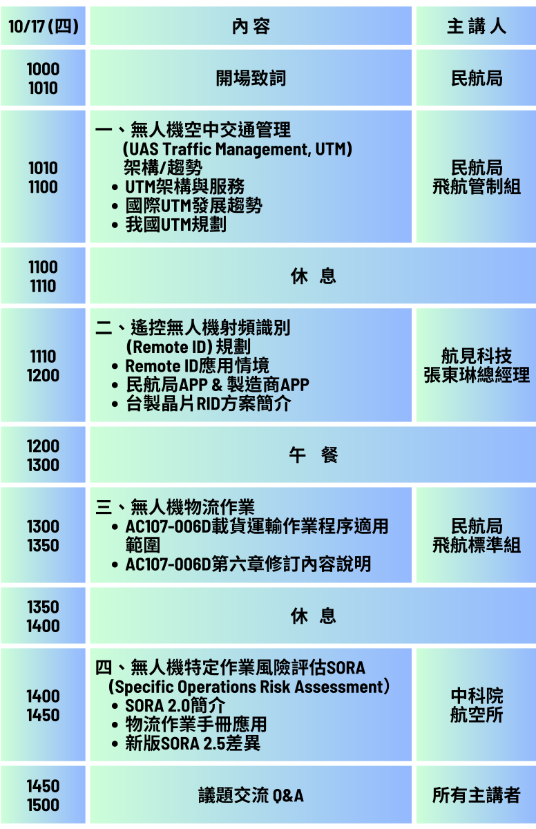 議程表
